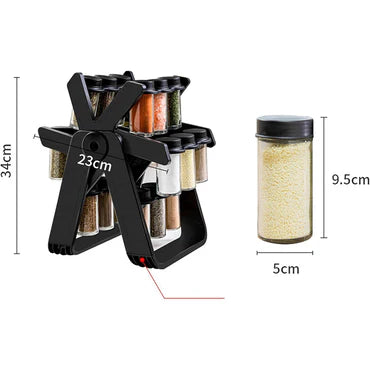 18 Jars Rotating spice rack shelf