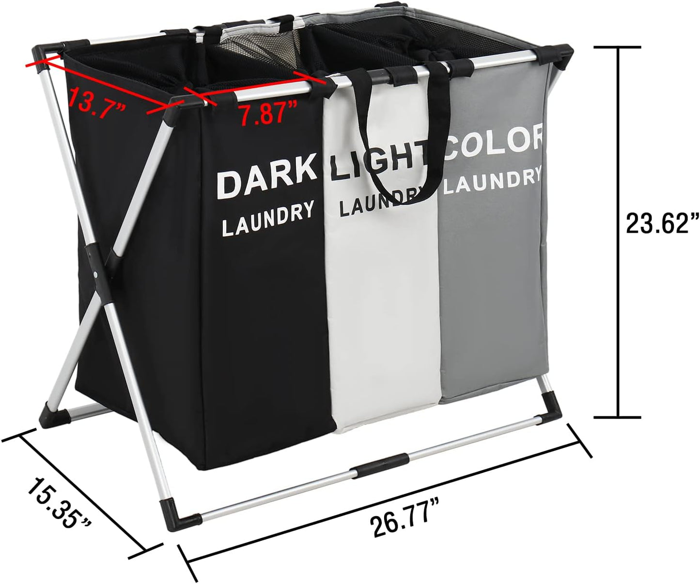 3 Section Laundry Basket - سل غسيل ثلاث خانات