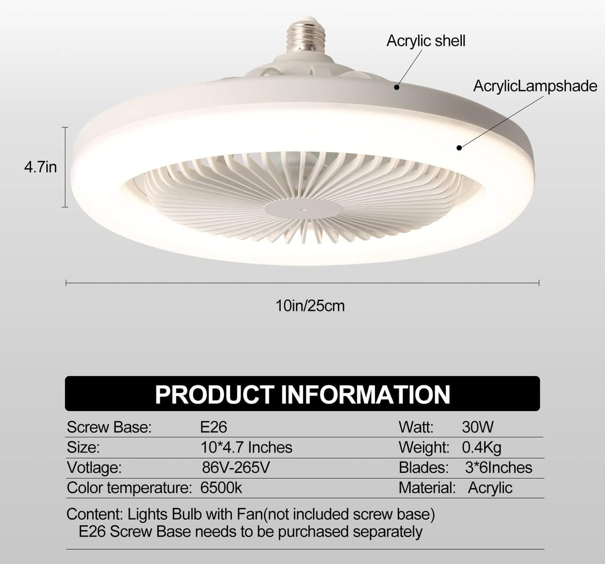 Lamp with Fan - لمبة مع مروحة
