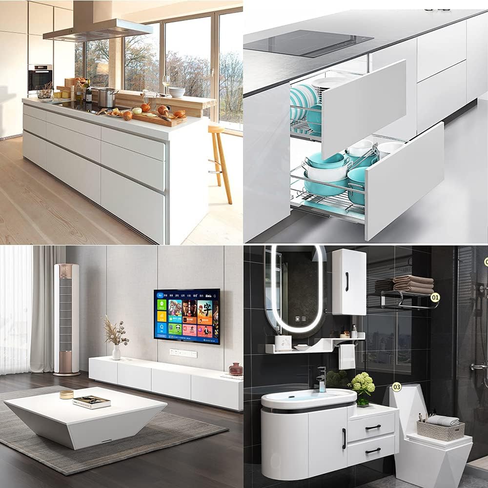 Glossy White Kitchen Wallpaper - رول ورق جدران أبيض لامع
