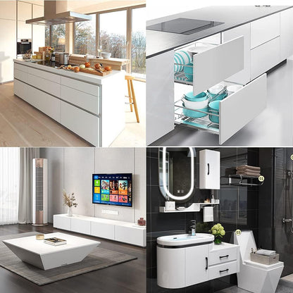 Glossy White Kitchen Wallpaper - رول ورق جدران أبيض لامع