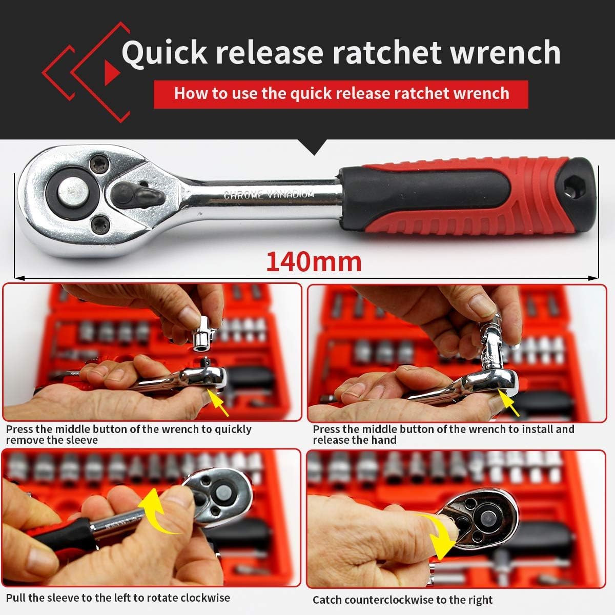 46 Pcs Tools Set - طقم عدة طقطاق