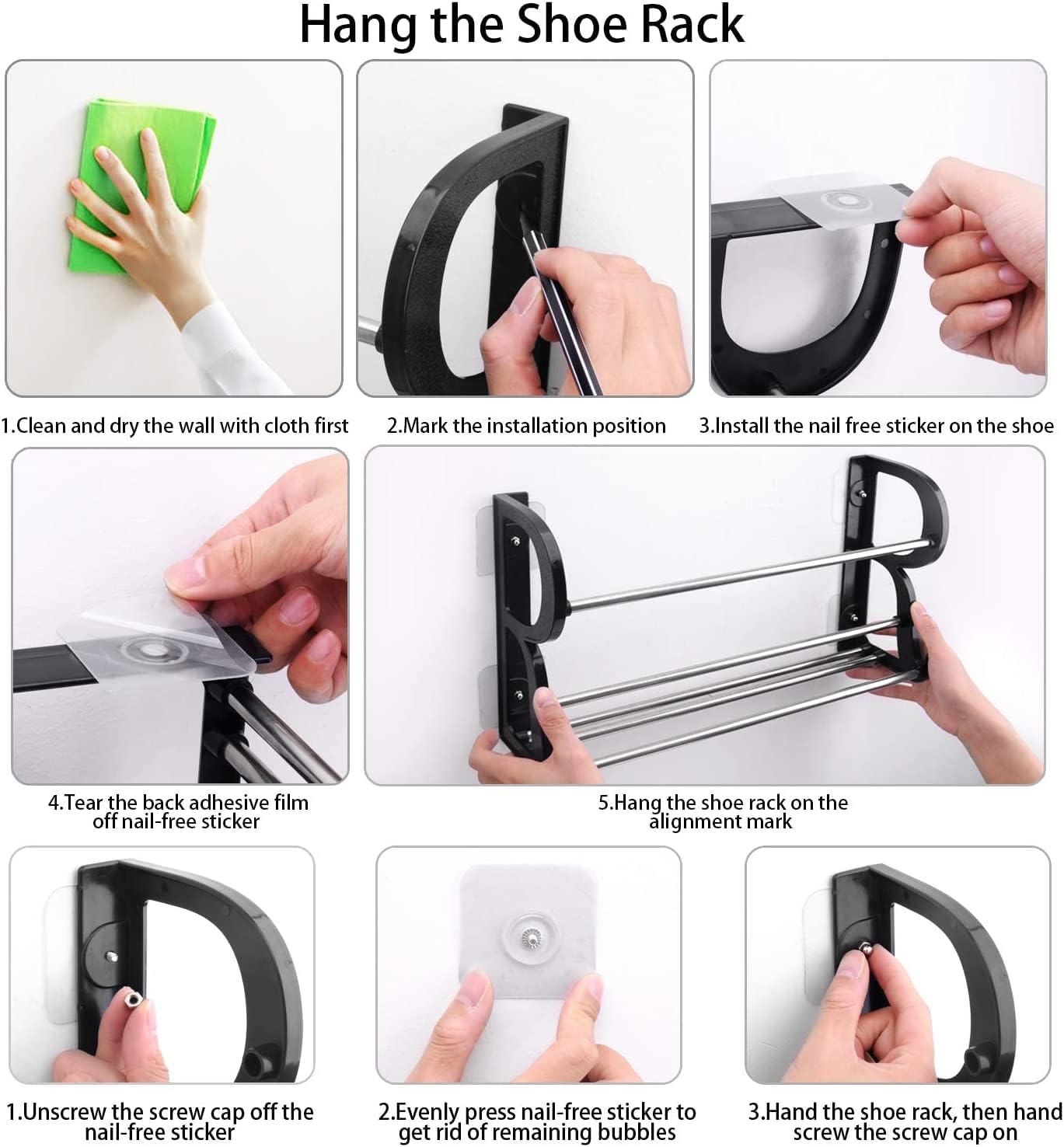 Adhesive 2 layer shoe rack - منظم احذية طبقتين