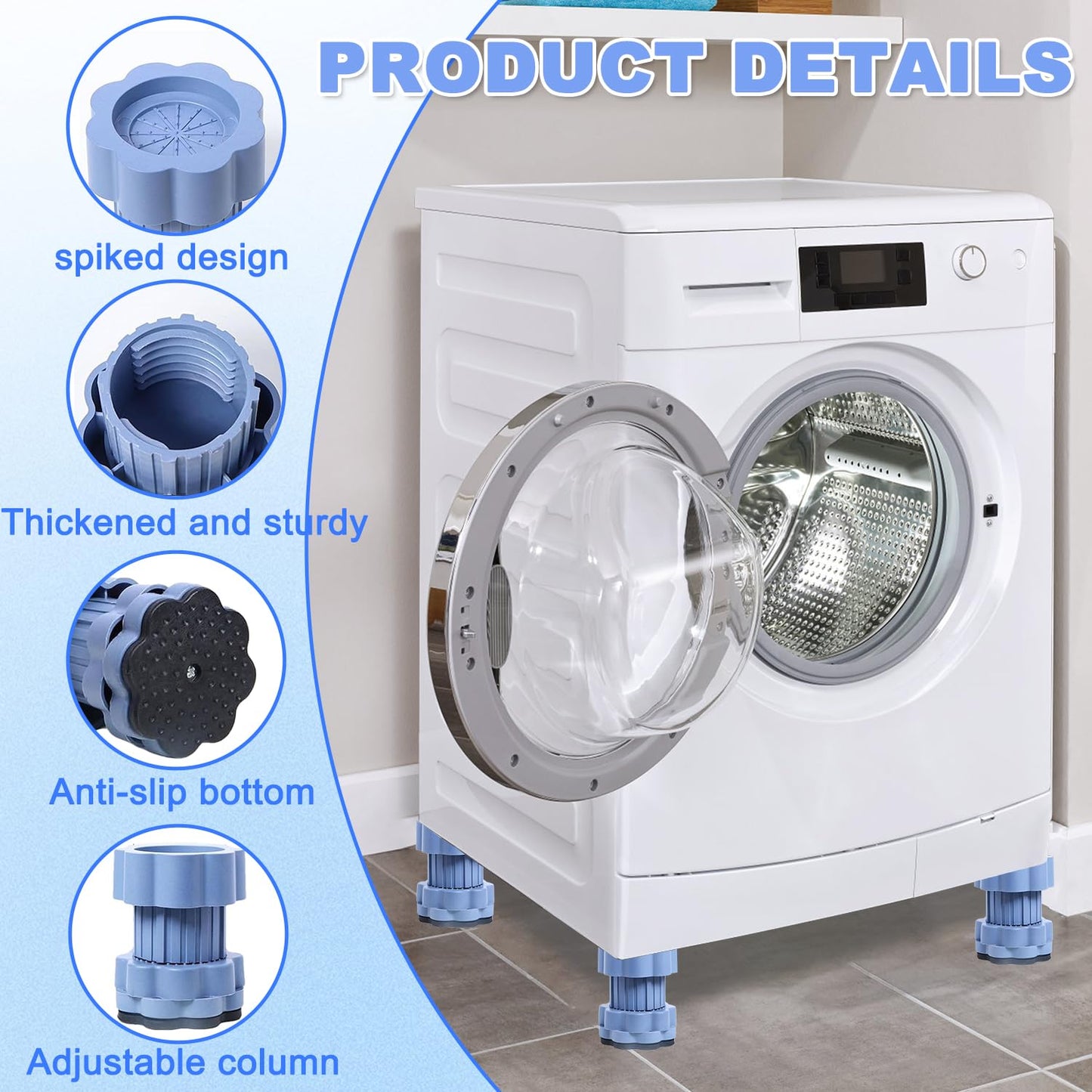 Adjustable Washing Machine Pads - قواعد غسالة قابلة للتعديل