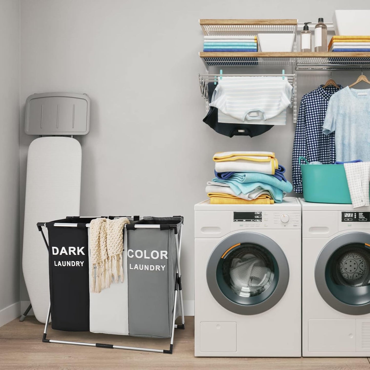 3 Section Laundry Basket - سل غسيل ثلاث خانات