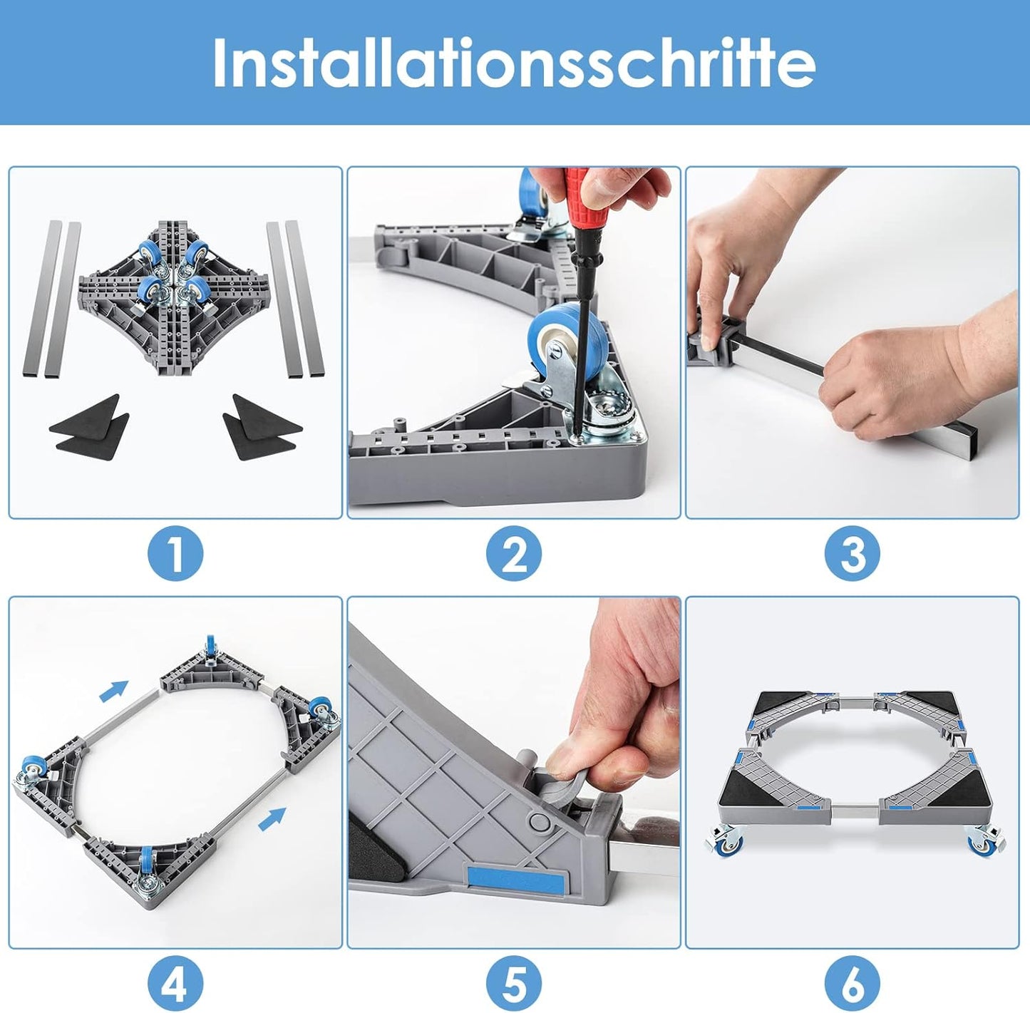 Adjustable Washing Machine Rack - قاعدة غسالة متحركة