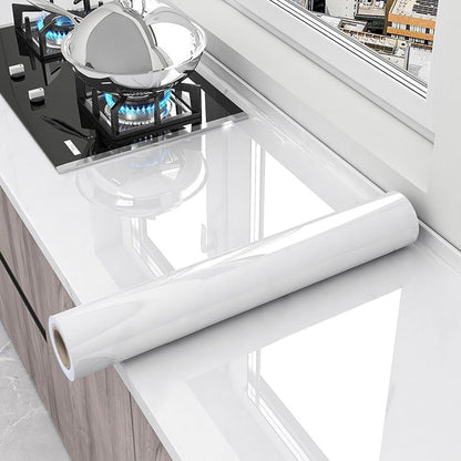 Glossy White Kitchen Wallpaper - رول ورق جدران أبيض لامع