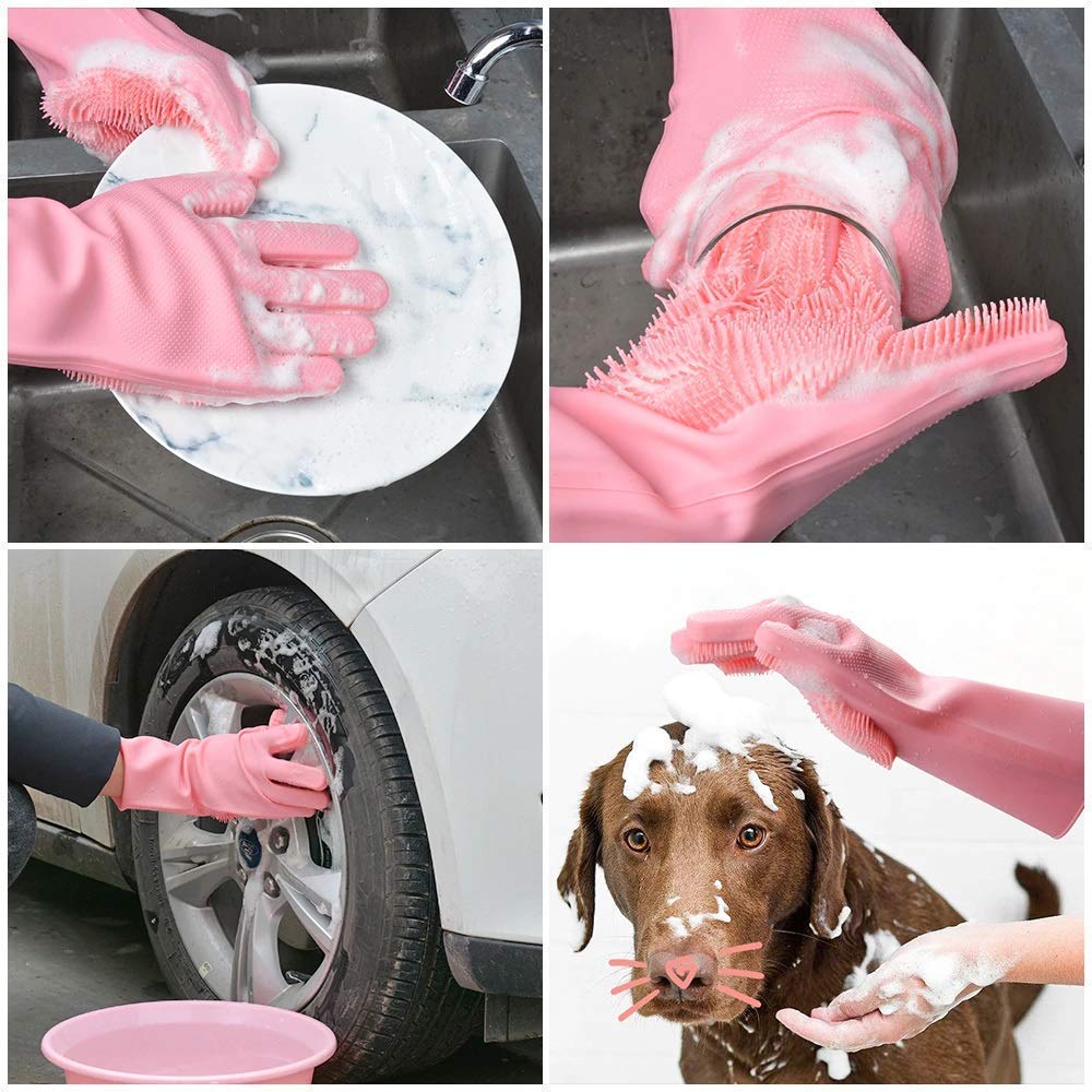 Silicon Washing Gloves - كفوف جلي سيليكون