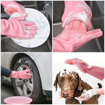 Silicon Washing Gloves - كفوف جلي سيليكون