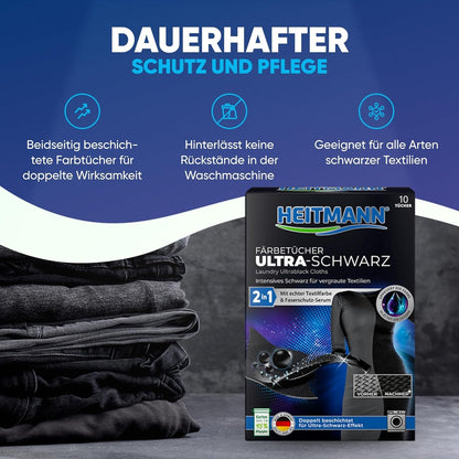 Black Clothes Dye Sheets - مناديل تجديد اللون الأسود