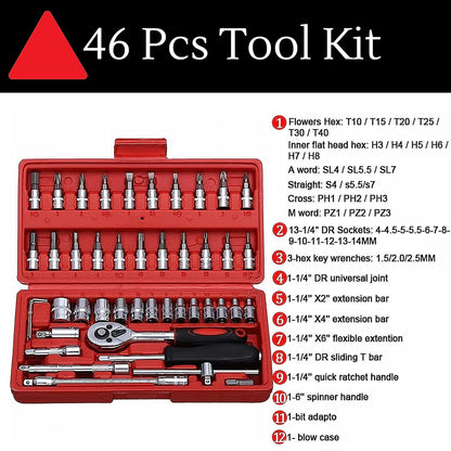 46 Pcs Tools Set - طقم عدة طقطاق