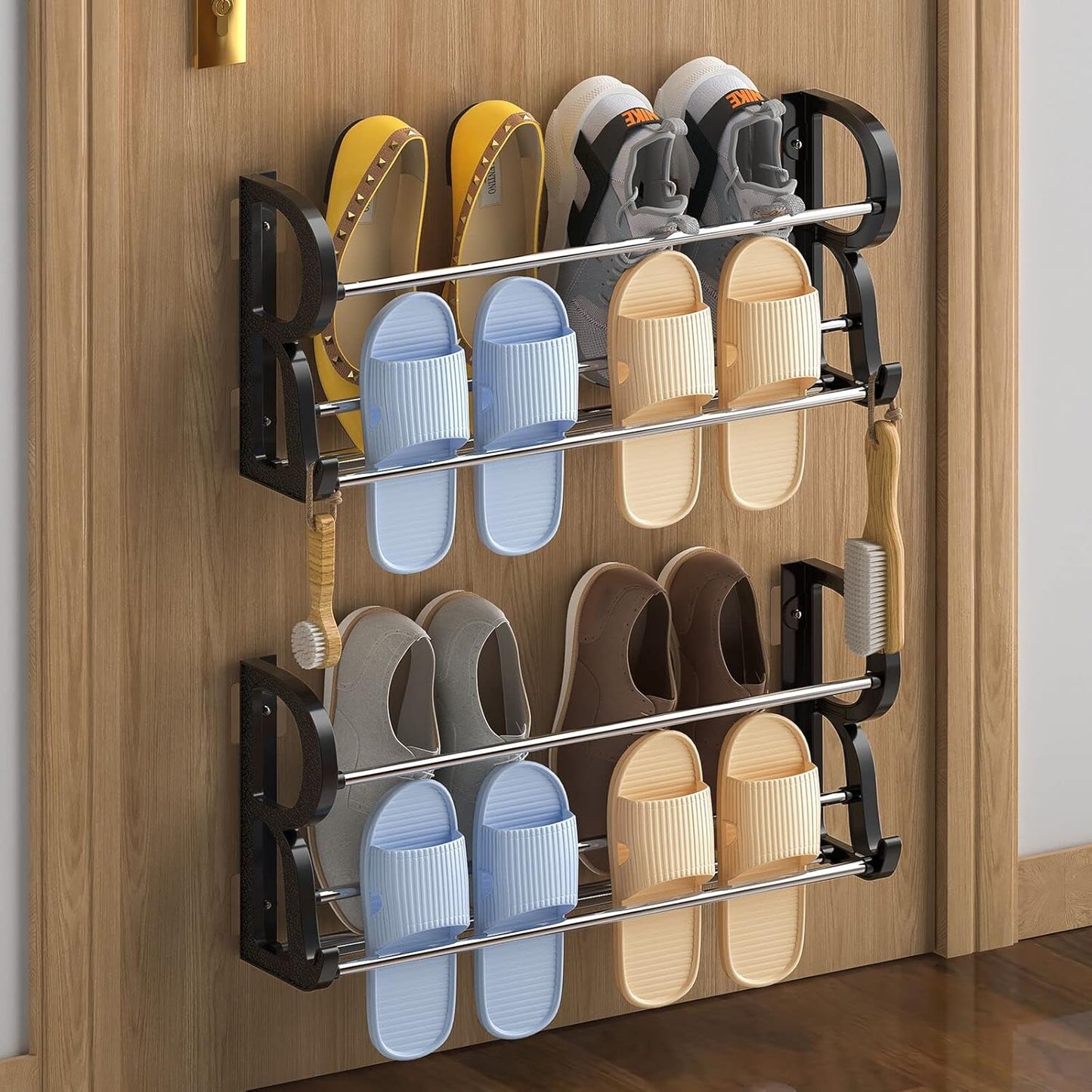 Adhesive 2 layer shoe rack - منظم احذية طبقتين