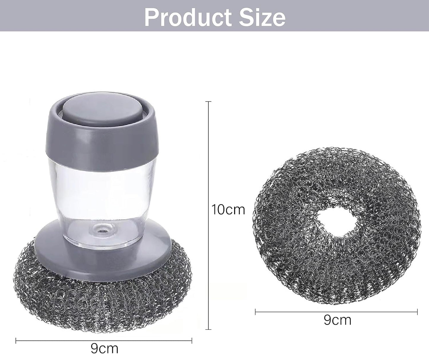 Steel whool with Dispenser - سيفة مع مضخ صابون