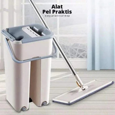 Microfiber flat mop with bucket